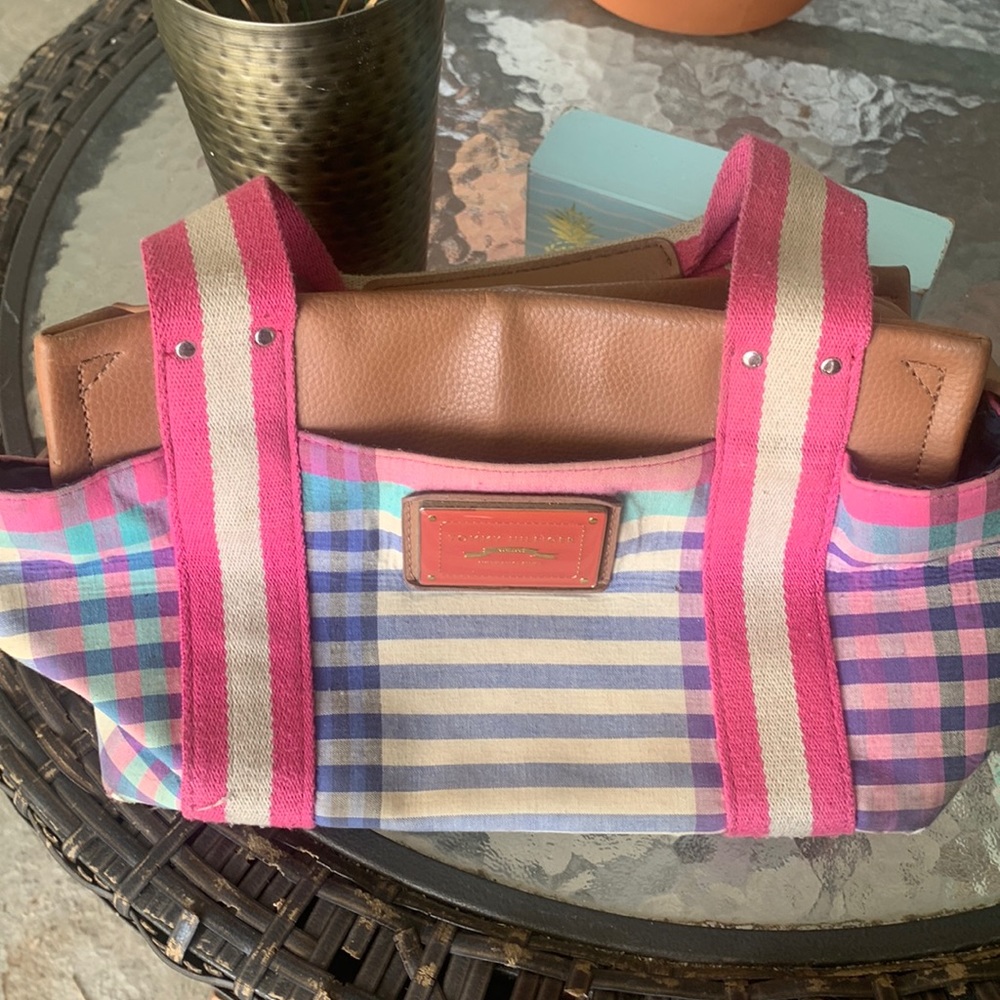 Tommy Hilfiger leather canvas bag